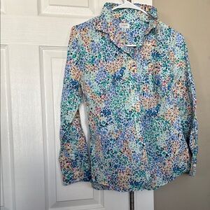J. Crew Colorful Floral Print Shirt